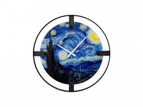 Часы интерьерные NT155 VAN GOGH STARRY NIGHT в Лебедёвке - lebedyovka.mebel-nsk.ru | фото