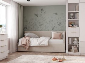 Диван-кровать Бенто (крем) в Лебедёвке - lebedyovka.mebel-nsk.ru | фото