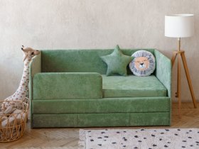 Диван-кровать Happy (зеленый) в Лебедёвке - lebedyovka.mebel-nsk.ru | фото