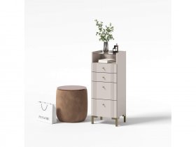 Комод 4 ящика КМ2 Одетта (дуб эндгрей/меланж) в Лебедёвке - lebedyovka.mebel-nsk.ru | фото