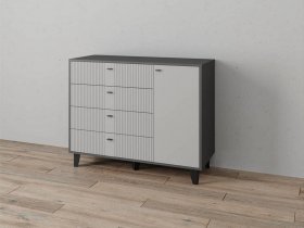 Комод «Катрин-13» (графит/светло-серый) в Лебедёвке - lebedyovka.mebel-nsk.ru | фото