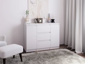 Комод Км011 (белый) в Лебедёвке - lebedyovka.mebel-nsk.ru | фото
