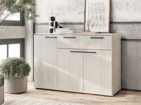 Комод Стандарт-4 NEW (дуб крафт белый) в Лебедёвке - lebedyovka.mebel-nsk.ru | фото