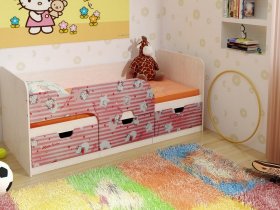 Кровать детская с ящиками 1,86 Минима Hello Kitty в Лебедёвке - lebedyovka.mebel-nsk.ru | фото