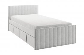 Кровать с ящиками Твикс 90*200 (галька велюр) в Лебедёвке - lebedyovka.mebel-nsk.ru | фото