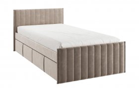 Кровать с ящиками Твикс 90*200 (латте велюр) в Лебедёвке - lebedyovka.mebel-nsk.ru | фото