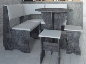 Кухонный уголок Лотос  (цемент темный к/з White) в Лебедёвке - lebedyovka.mebel-nsk.ru | фото