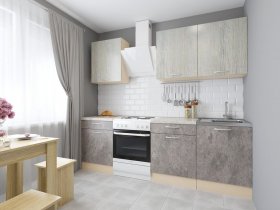 Модульная кухня Йота (пикард/цемент) в Лебедёвке - lebedyovka.mebel-nsk.ru | фото