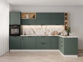 Модульная кухня Перо 3,2м*1,6м (аверса) в Лебедёвке - lebedyovka.mebel-nsk.ru | фото
