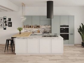 Модульная кухня Перо 3,4м (оазис) в Лебедёвке - lebedyovka.mebel-nsk.ru | фото