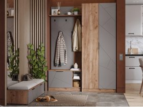 Модульная прихожая Орегон в Лебедёвке - lebedyovka.mebel-nsk.ru | фото