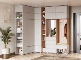 Модульная прихожая Прага (кашемир) в Лебедёвке - lebedyovka.mebel-nsk.ru | фото