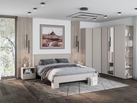 Модульная спальня Люмо (кашемир) в Лебедёвке - lebedyovka.mebel-nsk.ru | фото