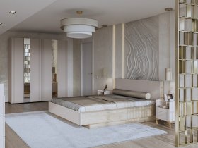 Модульная спальня Одетта (дуб эндгрей/меланж) в Лебедёвке - lebedyovka.mebel-nsk.ru | фото