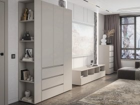 Модульная стенка Люмо (кашемир) в Лебедёвке - lebedyovka.mebel-nsk.ru | фото