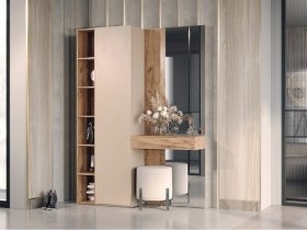 Прихожая Ева (кашемир/дуб вотан) в Лебедёвке - lebedyovka.mebel-nsk.ru | фото