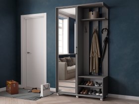 Прихожая «Ларго-2» (графит серый) в Лебедёвке - lebedyovka.mebel-nsk.ru | фото