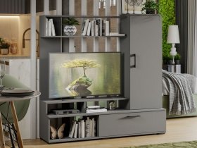 Стенка «Сиена» (графит серый) в Лебедёвке - lebedyovka.mebel-nsk.ru | фото