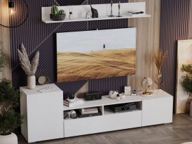 Стенка «Сильвия» (белый ясень) в Лебедёвке - lebedyovka.mebel-nsk.ru | фото