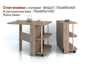 Стол-книжка с полками в Лебедёвке - lebedyovka.mebel-nsk.ru | фото