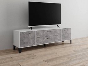 Тумба под ТВ Парус-13 (белый/ателье светлое) в Лебедёвке - lebedyovka.mebel-nsk.ru | фото