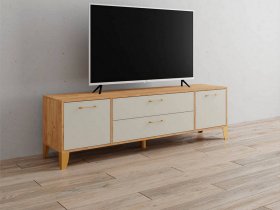 Тумба под ТВ Парус-13 (дуб крафт золотой/кашемир) в Лебедёвке - lebedyovka.mebel-nsk.ru | фото