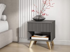 Тумба прикроватная Эккервуд (графит) в Лебедёвке - lebedyovka.mebel-nsk.ru | фото