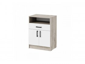 Тумба ТБ-1 Вега (дуб крафт серый/белый) в Лебедёвке - lebedyovka.mebel-nsk.ru | фото